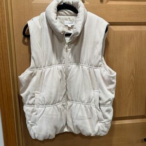 Wishlist Cream Corduroy Puffer Vest